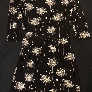 Banana Republic Black Dress with White Wildflowers